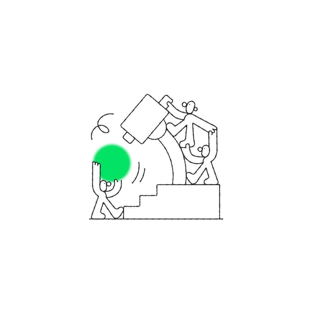 Illustratie bij de pijler Natuur & wetenschap: kinderen die onderzoeken en ontdekken
